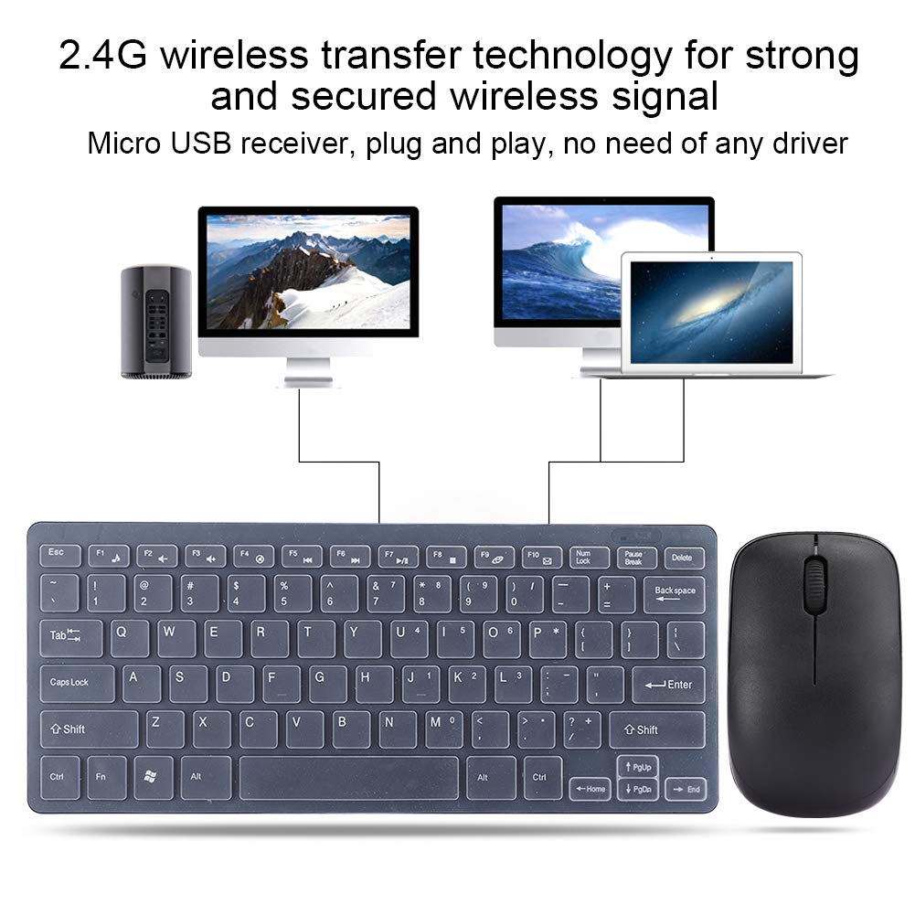 CLAVIER MINI + SOURIS SANS FIL K-03 AZERTY NOIR - الصورة 5